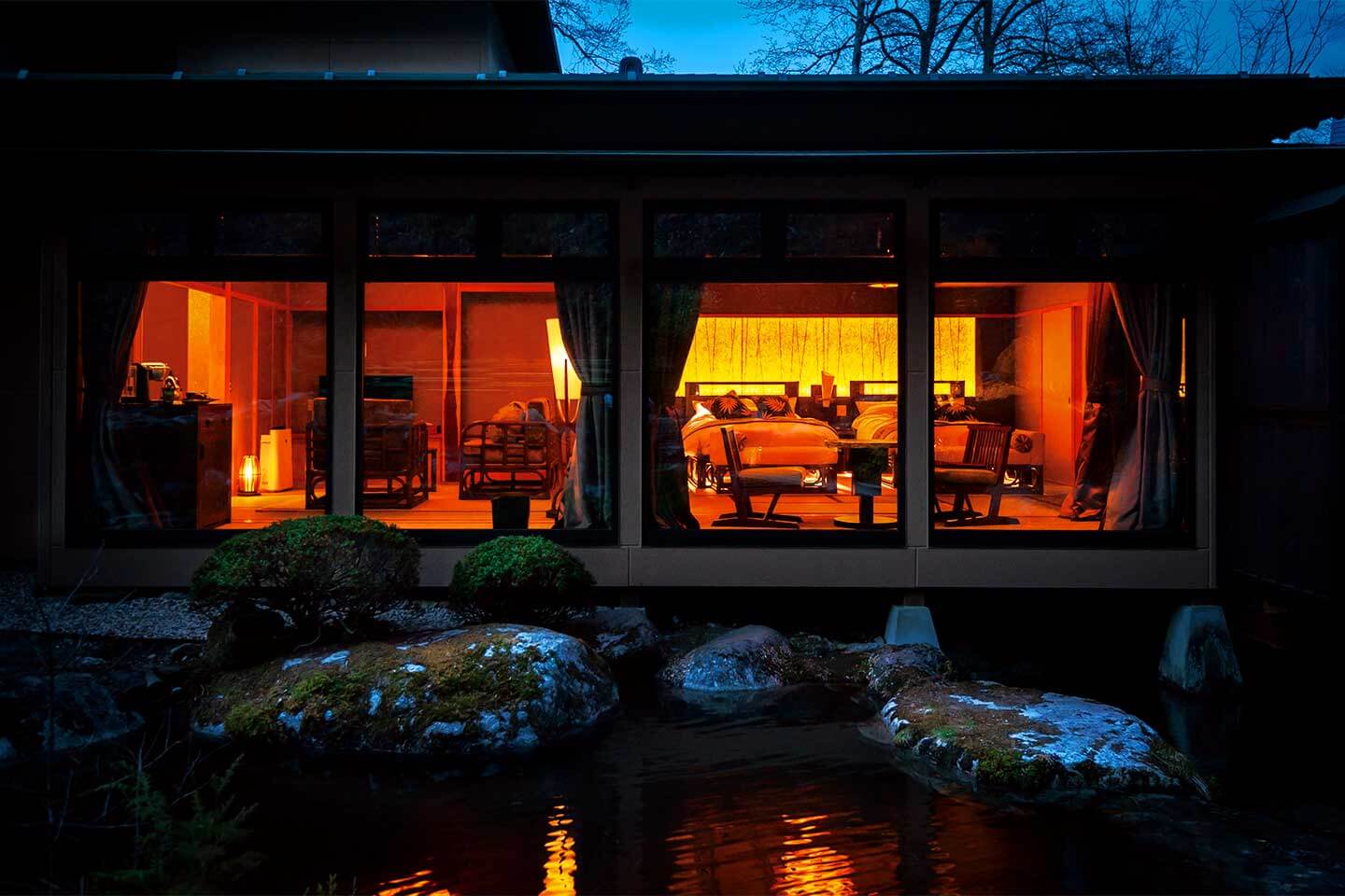 日本庭園セミスイートツイン | 雄大な自然と料理に癒される杜の宿 季